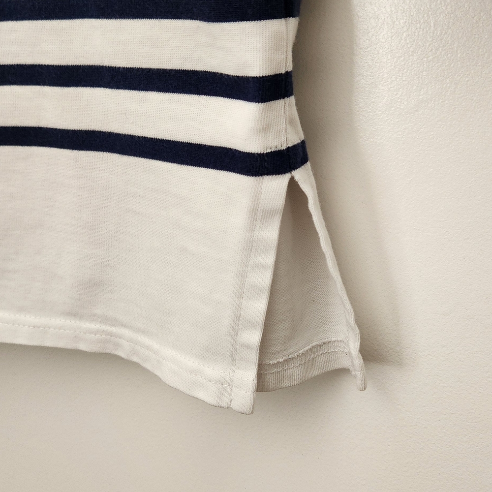 Saint James White and Navy Striped Long Sleeve Top - Picture 4 of 7